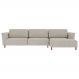 Sofá 370cm com Chaise Direita Franz Suede Bege G52 - Gran Belo