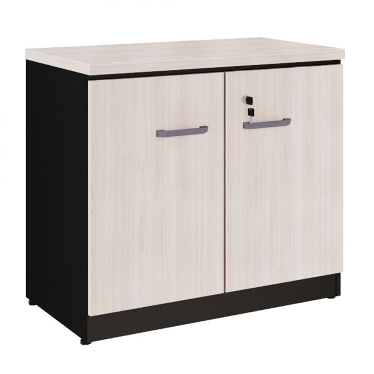 Armário de Escritório Yaris 2 PT Carvalho Berlin e Preto 73 cm