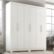 Guarda Roupa Casal Lisboa 6 Portas 2 Gav Com Pés Branco