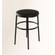 Banqueta Itália Redonda Estofada 65cm Aço Preto e Corino Impermeável - para Cozinha e Bar