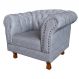 Poltrona Chesterfield Duque Com Capitonê Para Sala, Tv, Estar, Recepção - Couro Ecológico Cinza