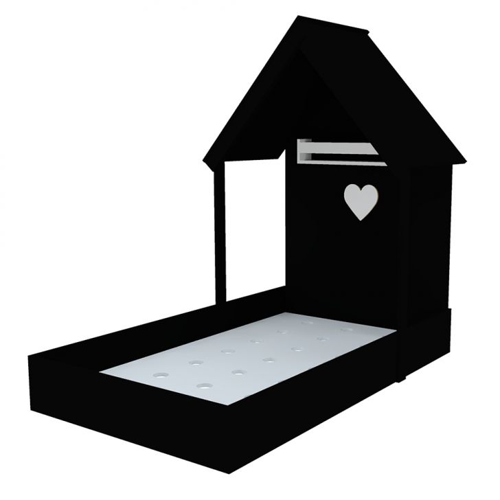 Cama Infantil Montessoriana Casinha Helena Preta