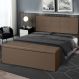 Kit Painel e Calçadeira Baú Roma Solteiro 90cm Suede Marrom - Montanaris Decor