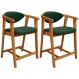 Kit 02 Banquetas Baixa Cozinha Sala de Jantar Bancada Cecília L02 Couríssimo Verde Musgo Lyam Decor