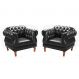 Conjunto 2 Poltronas Duquesa 1 Lugar Chesterfield Capitonê - Preto
