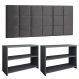 Kit Sapateira Compacta Assento Banquinho Quarto Cinza Cabeceira Cama Box King Size 1,95 Suede - Lojas RPM