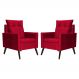 Kit 02 Poltronas Ligia Requinte Veludo Vermelho - DS Estofados