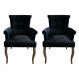 Kit 2 Cadeiras de Jantar Belford Veludo Preto Pés de Madeira Design Sofisticado G48 - Gran Belo