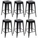 Kit 6 banquetas altas Iron Tolix 76 cm Preto semibrilho