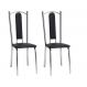 Conjunto com 2 Cadeiras Carla Cromado e Preto