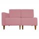 Poltrona Decorativa Alice Lado Direito Pés Trapézio Suede Rosa - DS Estofados