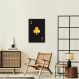 Quadro Carta As de Paus Gold 60x43 Filete Branco
