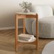 Mesa de Cabeceira Manchester Off White/Cedro