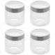 Jogo 4 Potes Redondos de Vidro com Tampas em Aço Inox 870ml Sydney Lyor Transparentes