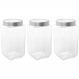 Kit 3 Potes de Vidro 1,7L Tampa Metal Lyor Gastro Prata Port