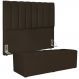 Kit Cabeceira Cama Box Casal 140cm Com Calçadeira Recamier Baú Dália W01 Suede Marrom - Lyam Decor