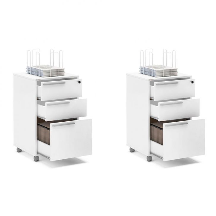 Conjunto com 2 Gaveteiros Maia II 6 GV Branco
