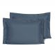 Kit 2 Fronhas Slim com 3 Abas 50cm x 70cm Micropercal 200 Fios - Marinho
