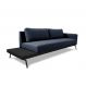 Sofá 3 Lugares Matteo com Mesa de Apoio Esquerda Linho Azul 180 cm