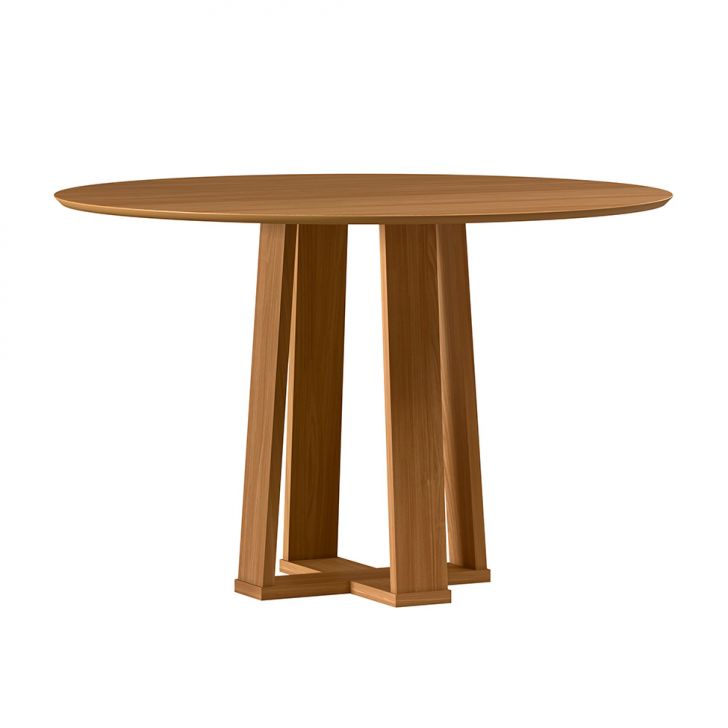 Mesa de Jantar Redonda com Tampo de MDF Isabela Ypê 117 cm