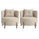 Kit 2 Poltronas Orgânica Curva Luna Boucle Pés de Madeira - Montanaris Decor