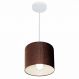 Pendente Cilíndrico Md-4046 Cúpula em Tecido 18x18cm Café - Bivolt