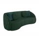 Sofá Decorativo 318cm com Almofadas Redondas Clarke Veludo Verde G45 - Gran Belo