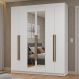 Guarda-Roupa Casal 6 Portas Batentes com Espelho Branco/Branco/Rustic Netuno Madesa