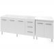 Balcao Pia 150cm e Multiuso 2 Portas 70cm Branco Mobbs