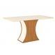 Mesa de Jantar Retangular com Tampo de Vidro Selena II Off White e Nature 160 cm