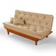 Sofa Cama Caribe Reclinavel 3 Posições Suede Chocolate Essencial Estofados