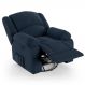 Poltrona do Papai Reclinável Pietra Glider Giratória USB FH9 Veludo Azul - Mpozenato