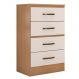 Cômoda para Quarto 4 Gavetas Lisa MDP Nature/Off White