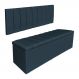 Kit Cabeceira Painel e Calçadeira Baú Solteiro 0,90m Londres Veludo Azul Marinho Dal Poz Estofados