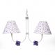 Lustre 2L Simples 2 Flores P Lilás Quarto Bebê Infantil Menina