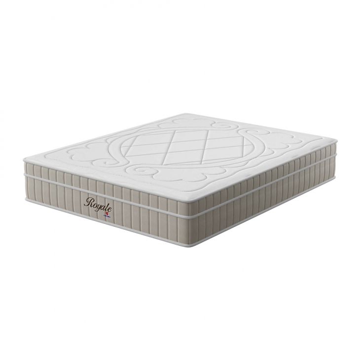 Colchão Queen Royale Molas Ensacadas (34x158x198) Branco E Bege
