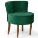 Poltrona Decorativa Sala de Estar Base de Madeira Ayla Veludo Verde G15 - Gran Belo