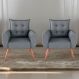 Conjunto de Poltronas Decorativas Atlas Linho Cinza Saturno