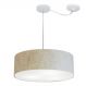 Pendente Cilíndrico Com Desvio Md-4222 Cúpula em Tecido 45x15cm Rústico Bege - Bivolt