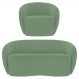 Sofá 2 Lugares Living 160cm e 1 Poltrona Giratória Garbin K04 Bouclê Verde - Mpozenato
