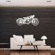 Quadro Escultura Motocicleta Vintage 80x36 Branco