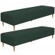 Kit 02 Puffs Decorativo Sala de Estar Bali W01 Pés Palito 190x60cm Suede Verde Musgo - Lyam Decor