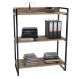 Estante Livreiro Multiuso Prisma Estilo Industrial 80cm 3 Prateleiras C08 Carvalho - Mpozenato