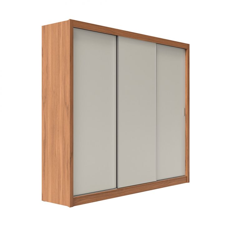 Image of Guarda-roupa Casal Montclair Flex 3 Portas 8 Gavetas Off White E Canela PLA-MO895CL78WDTMOB