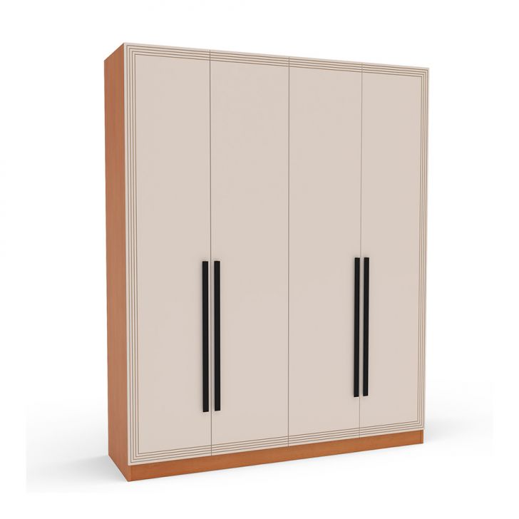 Guarda-roupa Casal Valência 4 Portas 4 Gavetas Freijó E Creme