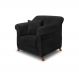 Poltrona Decorativa com 1 Almofada Armstrong Suede Preto G63 - Gran Belo