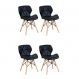 Conjunto com 4 Cadeiras Tulipa Eiffel Preto