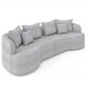 Sofá 4 Lugares 250cm Orgânico Quito K04 Bouclê Cinza - Mpozenato