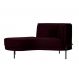 Chaise Longue Luminne Veludo Roxo e Preto