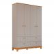Guarda-Roupa Infantil Biscoito 4 Portas 4 Gavetas Fendi e Nature